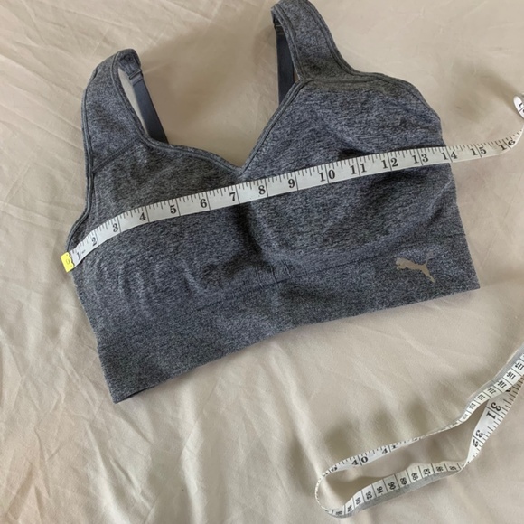 Puma Women's Seamless Sports Bra Removable Cups Grey size Large adjustable strap - Picture 5 of 10